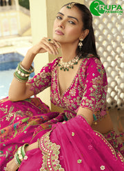 Magnetic Pink Color Silk Embroidered, Sequins and Zari Work Ready Made Lehenga Choli